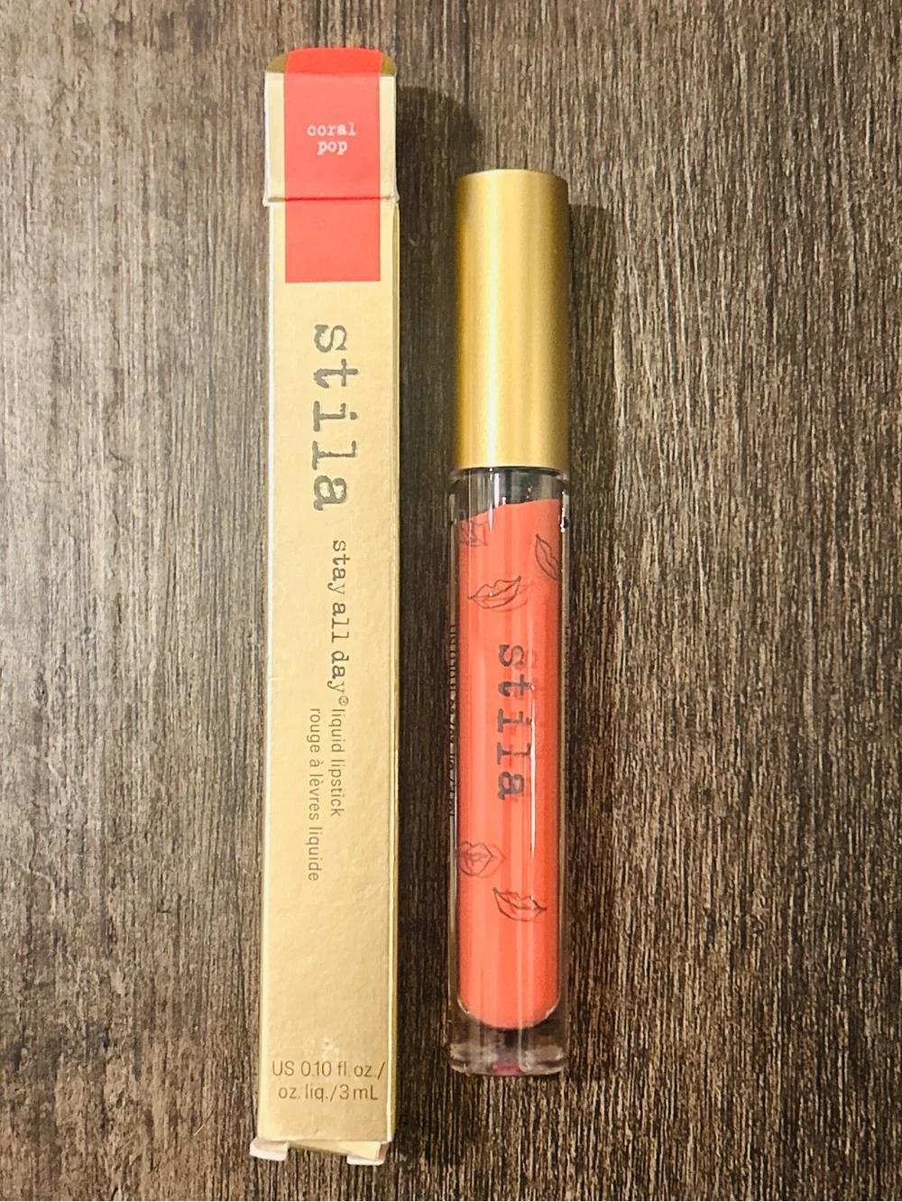 Stila Coral Pop Matt Stay All Day Liquid Lipstick NIB